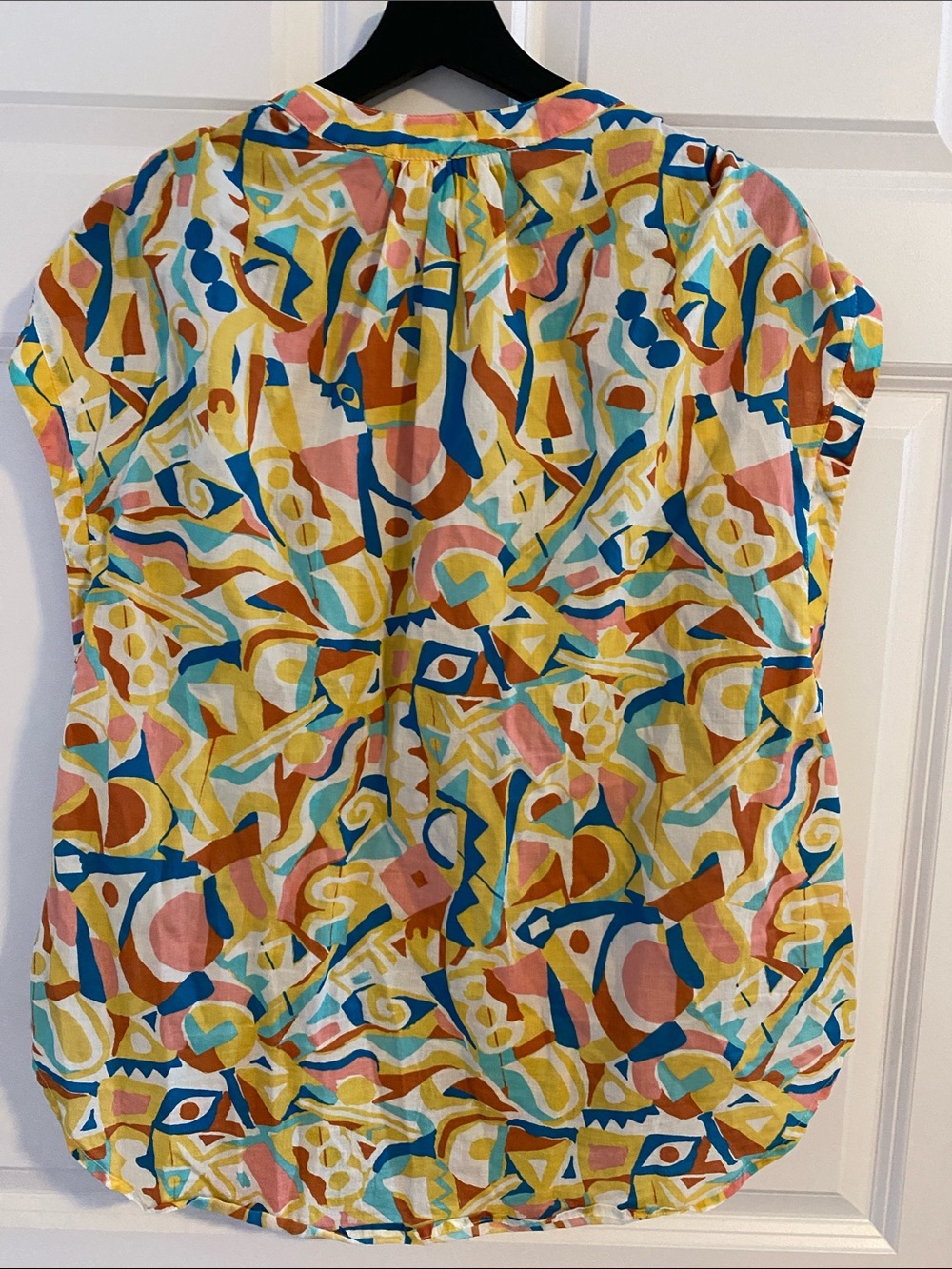 Anthropologie Danielle Kroll Printed Button-Up Top Sleeveless Blouse M - Picture 9 of 14